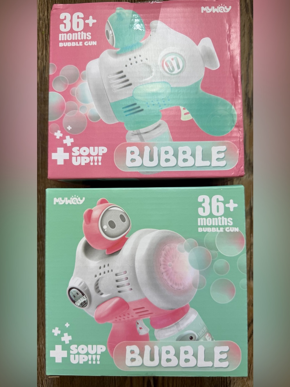 Pink and Teal Bubble Shooter Toy for Kids - Sealdd
